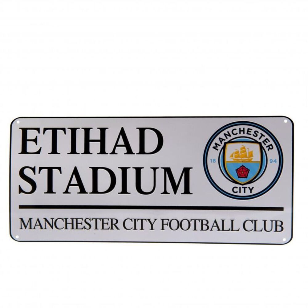 Manchester City FC Official Street Sign / White